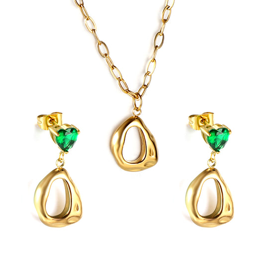 teardrop green cz jewelry