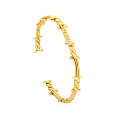 Dark Aesthetic Streetwear Metallic Bracelet Built with Twisted Thorns