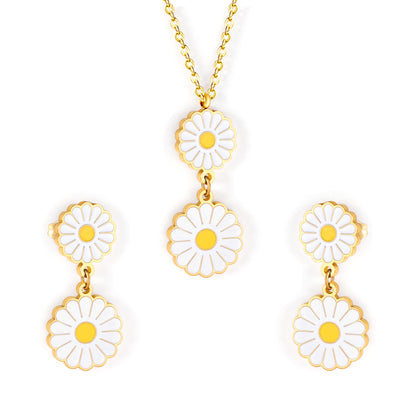 tiered daisy jewelry gold set