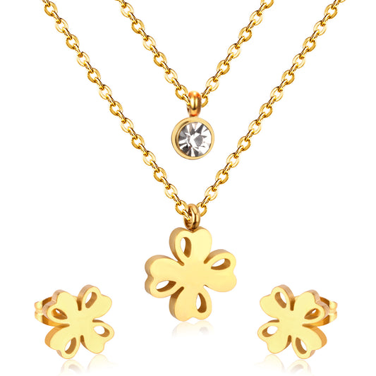 tiered floral diamond jewelry set