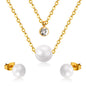 tiered pearl diamond jewelry set