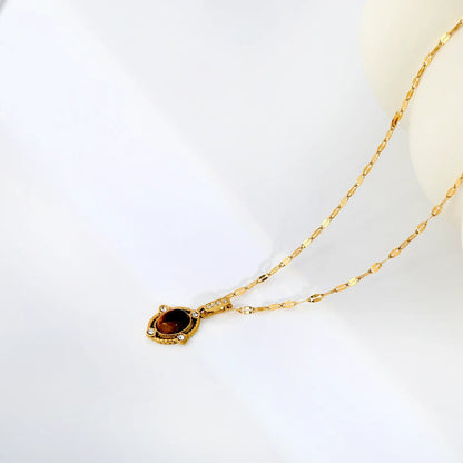 Wholesale Retro Oval Tiger Eye Pendant Stainless Steel Jewelry