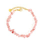Bulk 5-9mm natural gemstone chip stone 18K gold chain bracelet 0 MOQ