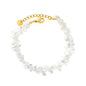 Bulk 5-9mm natural gemstone chip stone 18K gold chain bracelet 0 MOQ