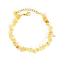 Bulk 5-9mm natural gemstone chip stone 18K gold chain bracelet 0 MOQ