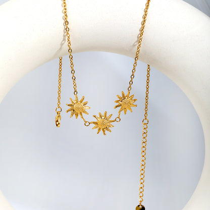 Radiant Sunlit Vibes Captured in a Waterproof Gold Sunflower Choker