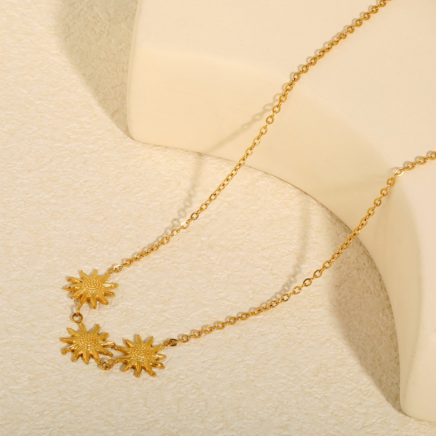 Radiant Sunlit Vibes Captured in a Waterproof Gold Sunflower Choker