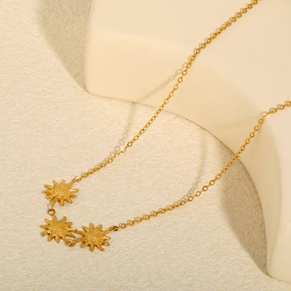 Radiant Sunlit Vibes Captured in a Waterproof Gold Sunflower Choker