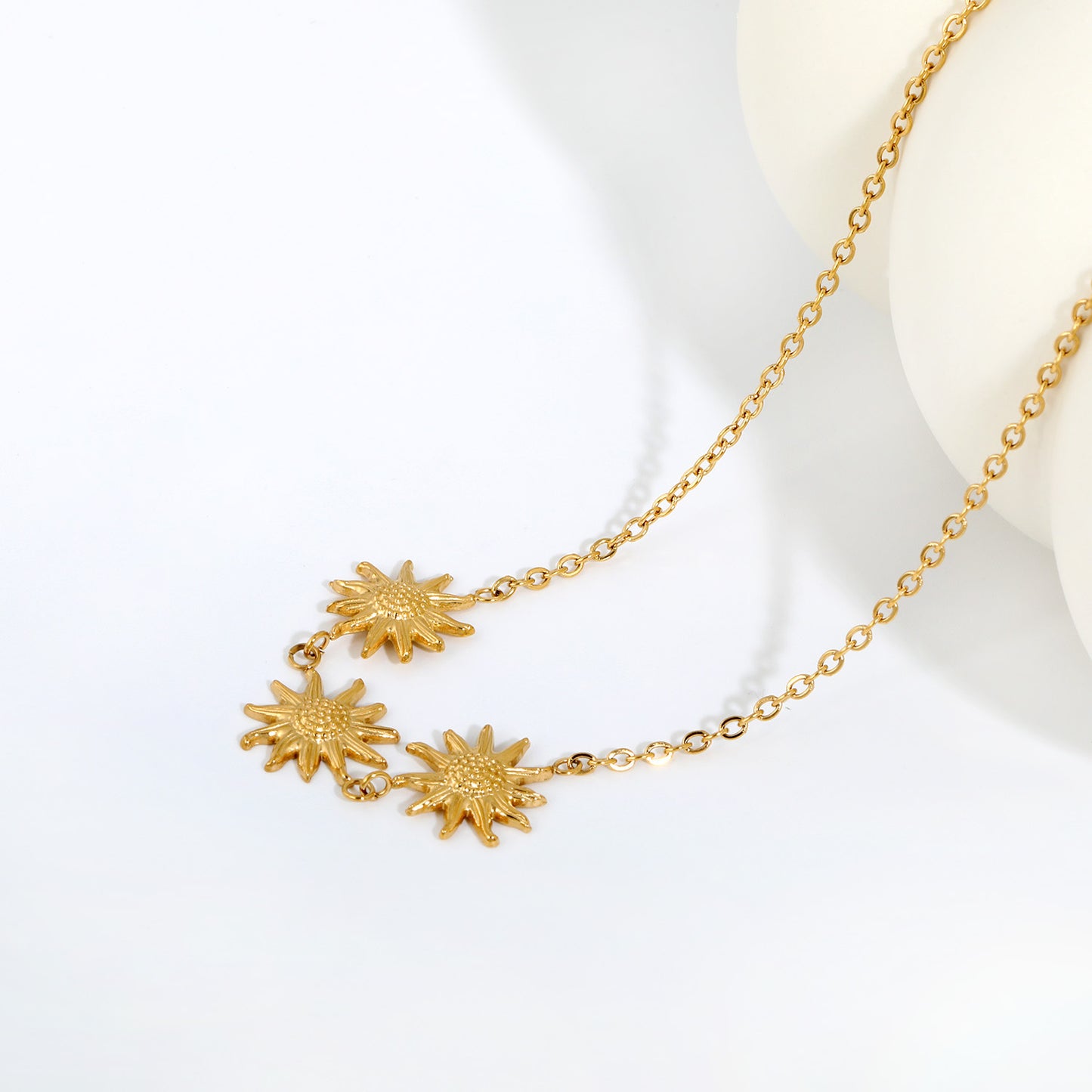 Radiant Sunlit Vibes Captured in a Waterproof Gold Sunflower Choker