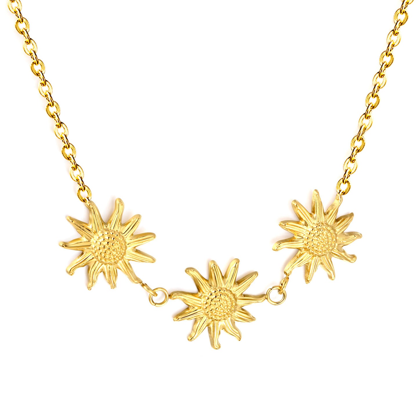 Radiant Sunlit Vibes Captured in a Waterproof Gold Sunflower Choker