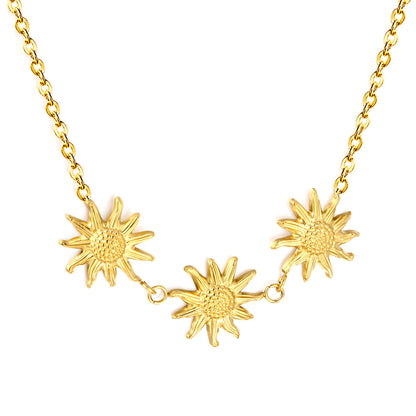 Radiant Sunlit Vibes Captured in a Waterproof Gold Sunflower Choker