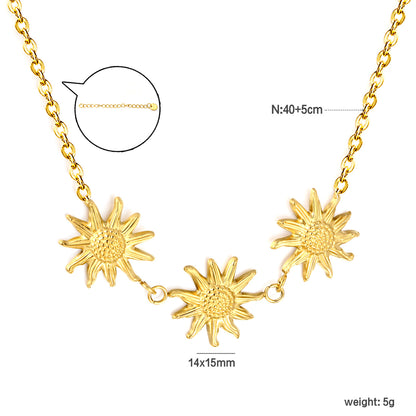 Radiant Sunlit Vibes Captured in a Waterproof Gold Sunflower Choker