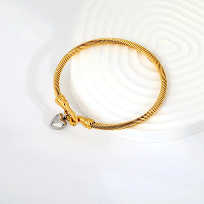 Heavyweight Twisted Cable Rope Bangle 304L Stainless Steel Unisex