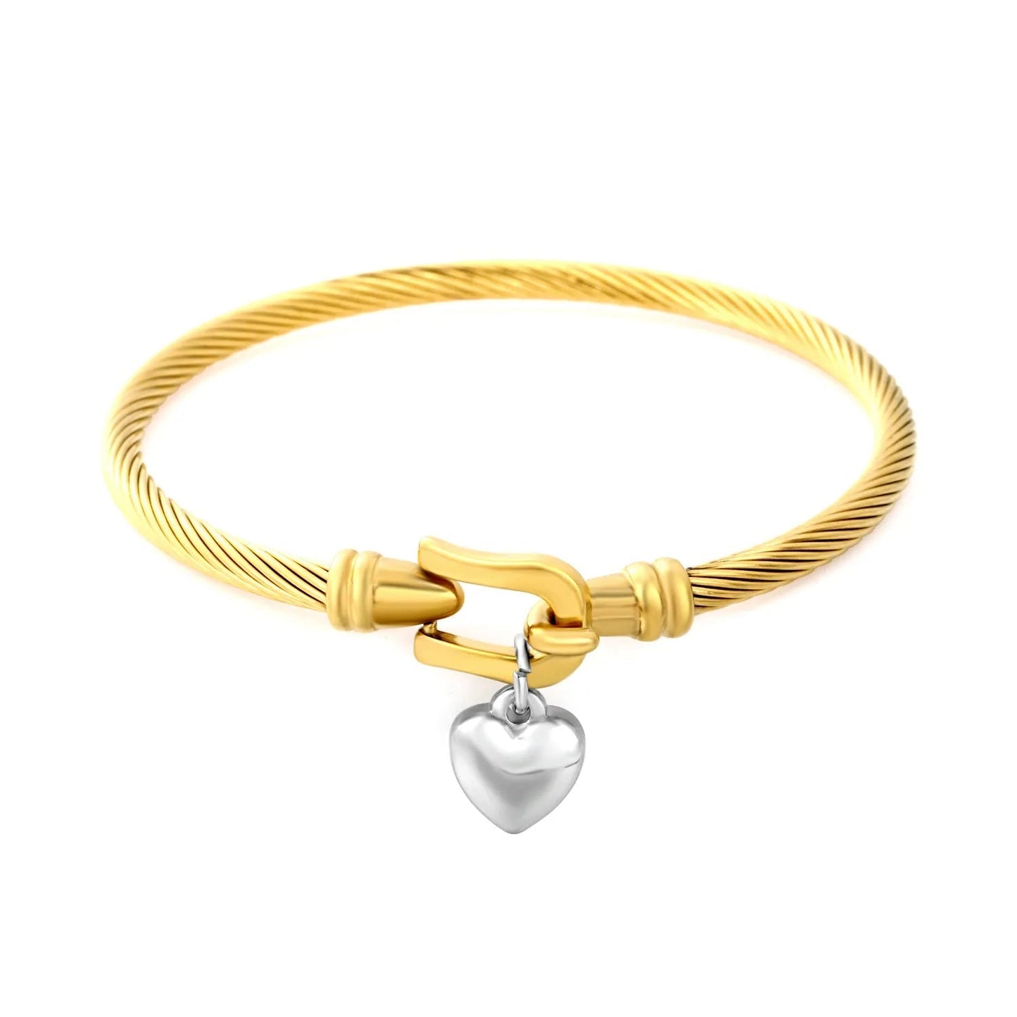 Heavyweight Twisted Cable Rope Bangle 304L Stainless Steel Unisex