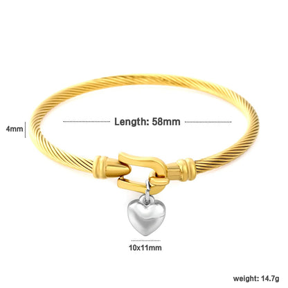 Heavyweight Twisted Cable Rope Bangle 304L Stainless Steel Unisex