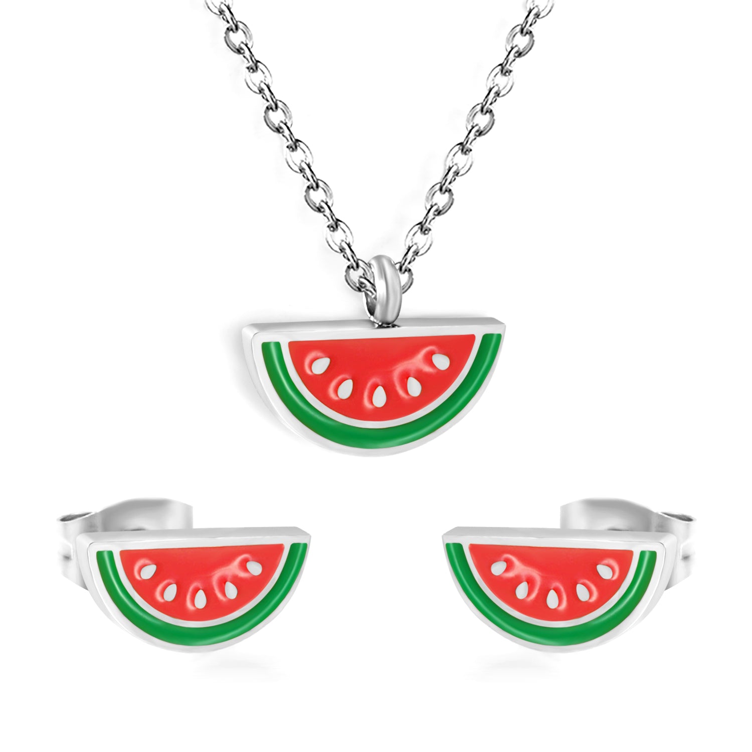 watermelon slice jewelry-steel