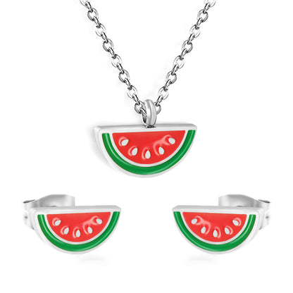watermelon slice jewelry-steel