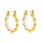 Premium anti-allergy waterproof scalloped ribbon pearl hoops 0 MOQ