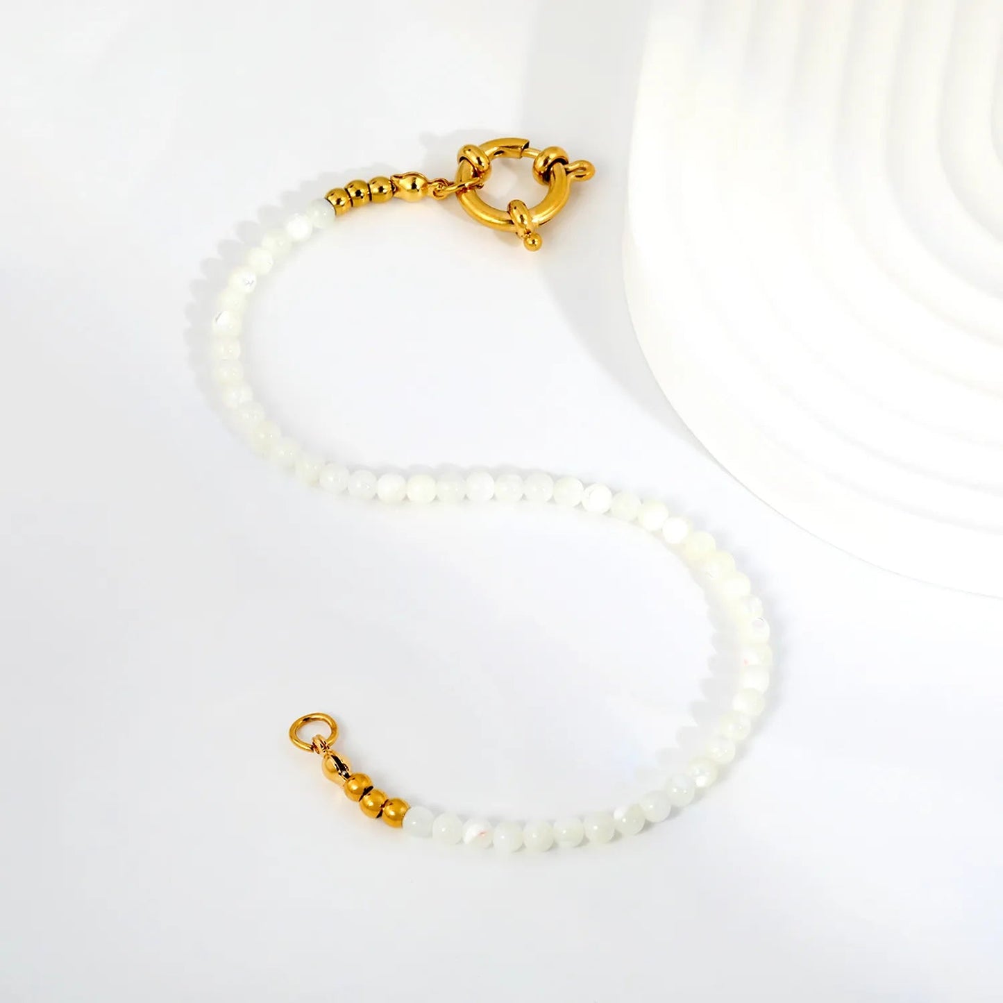 Boutique Jewelry Wholesale: Boho Pearl-Sheen Anchor Clasp Bracelets
