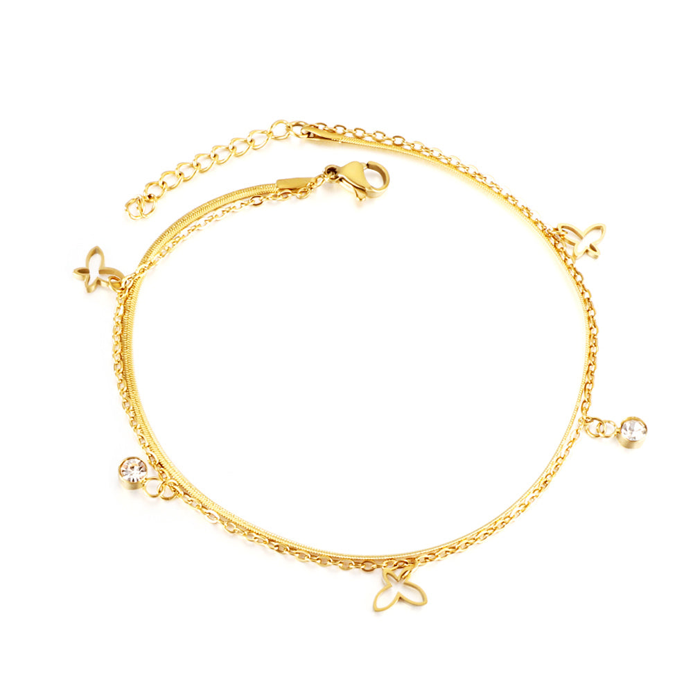 winged butterfly anklet elegant