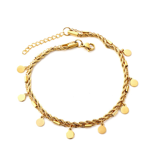 woven disc anklet texture